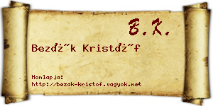 Bezák Kristóf névjegykártya